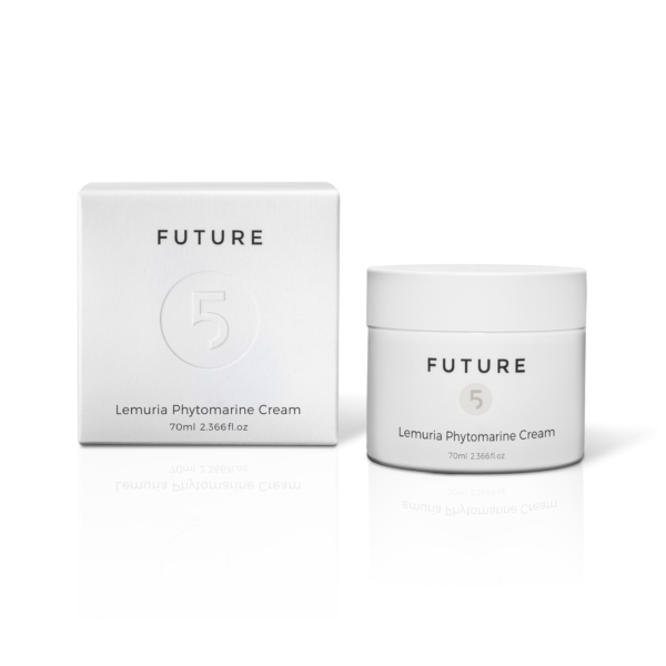 2.37oz jar of Lemuria Phytomarine Cream by Future 5 Elements with packaging