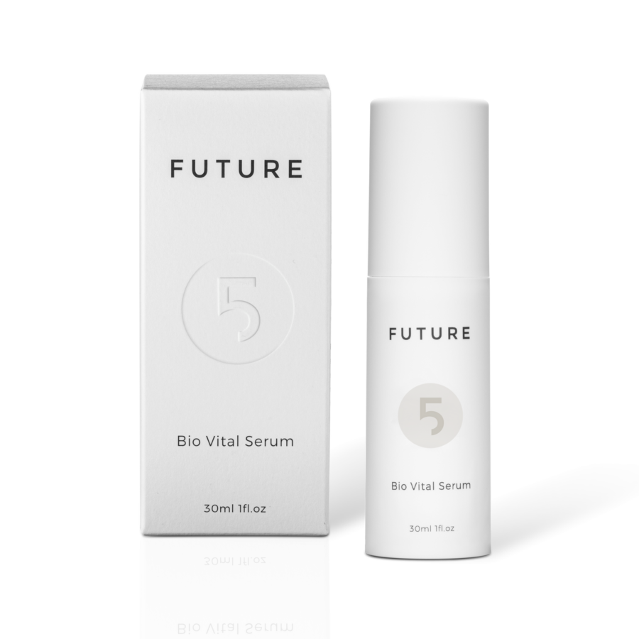 1.0oz bottle of Future 5 Elements Bio Vital Serum with packaging